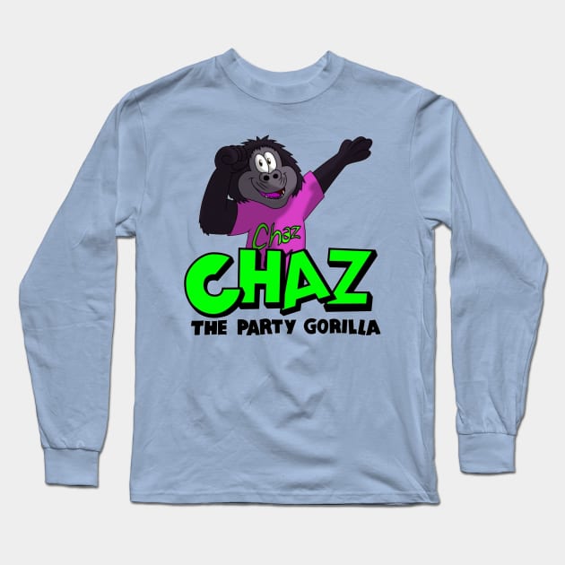 Chaz The Party Gorilla logo Long Sleeve T-Shirt by Charlie Bruno (The Mascot Dude)